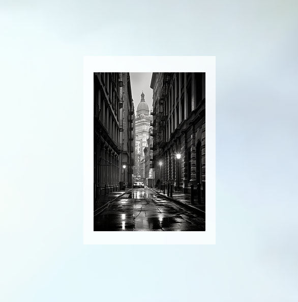 マンハッタンの街並みのアートポスター原画のみ設置イメージ