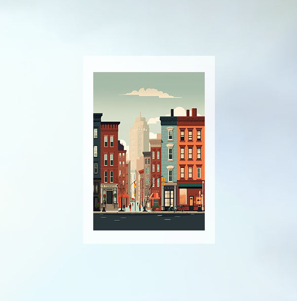 マンハッタンの街並みのアートポスター原画のみ設置イメージ