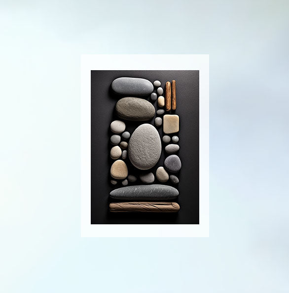瞑想用禅ストーンズのアートポスター原画のみ設置イメージ