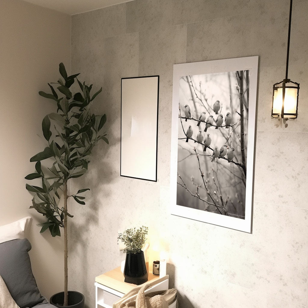 メロディアス・ソングバード(Melodious Songbirdsのアートポスター廊下配置イメージ