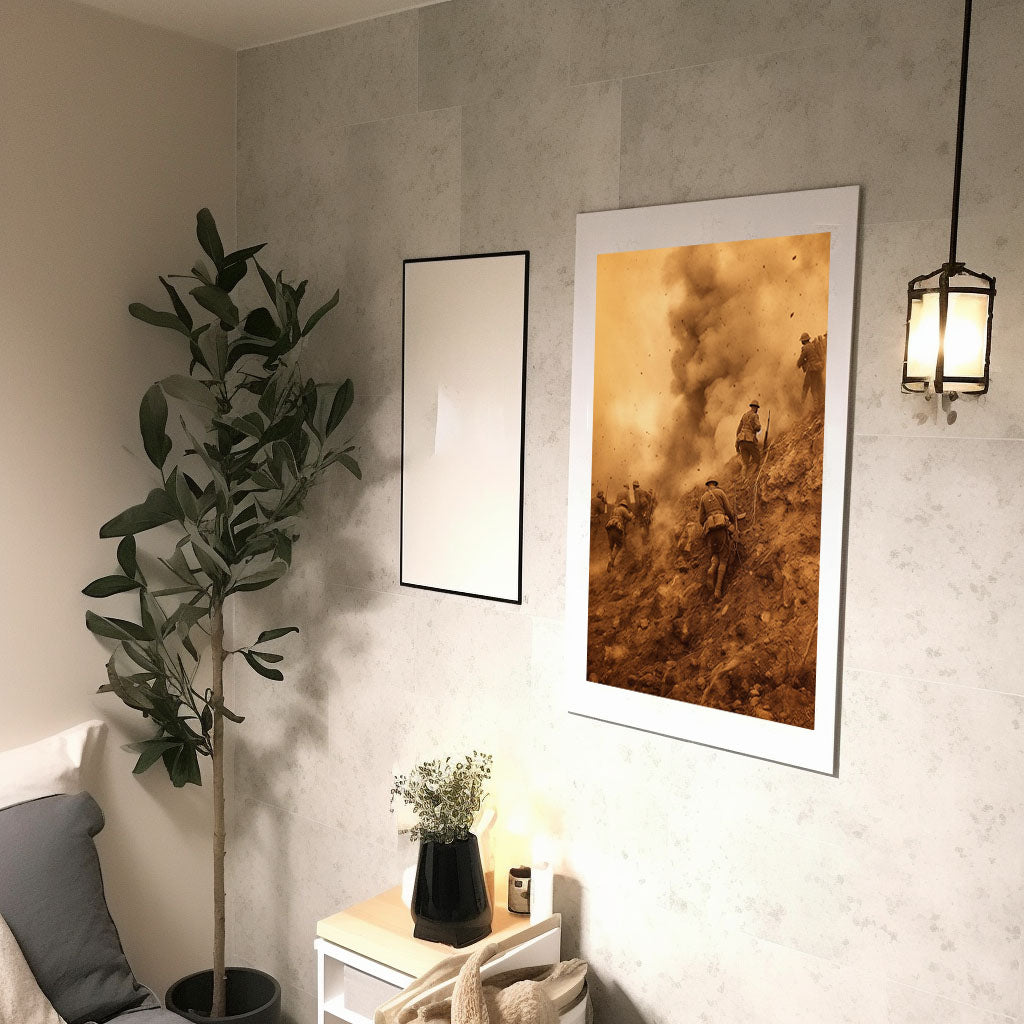 軍隊のシーンのアートポスター廊下配置イメージ