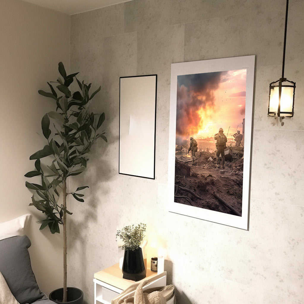 軍隊のシーンのアートポスター廊下配置イメージ
