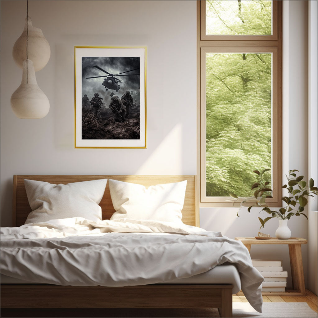 軍隊のシーンのアートポスター寝室配置イメージ