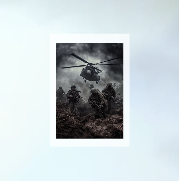 軍隊のシーンのアートポスター原画のみ設置イメージ