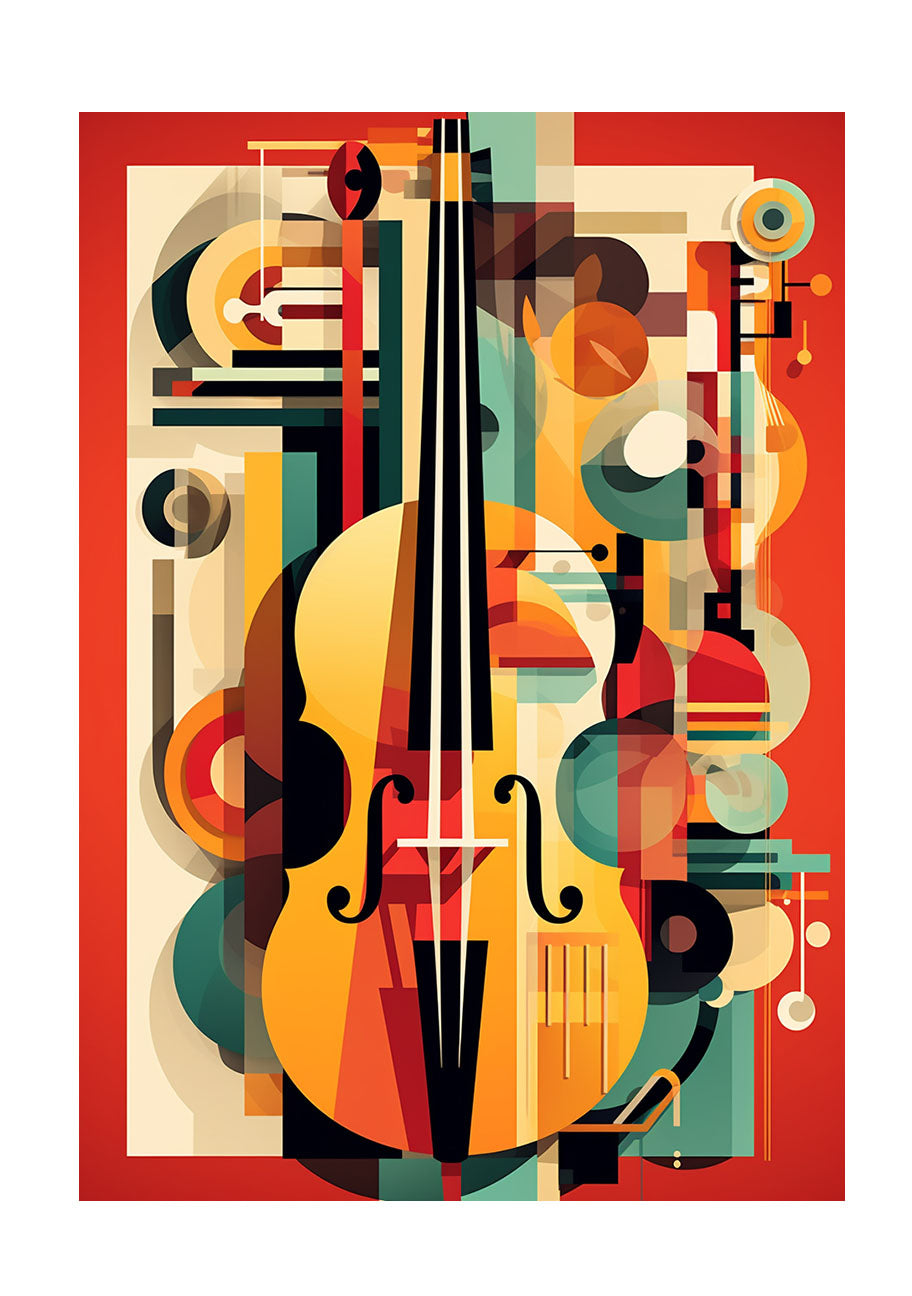 音楽の楽器のアートポスター原画のみ
