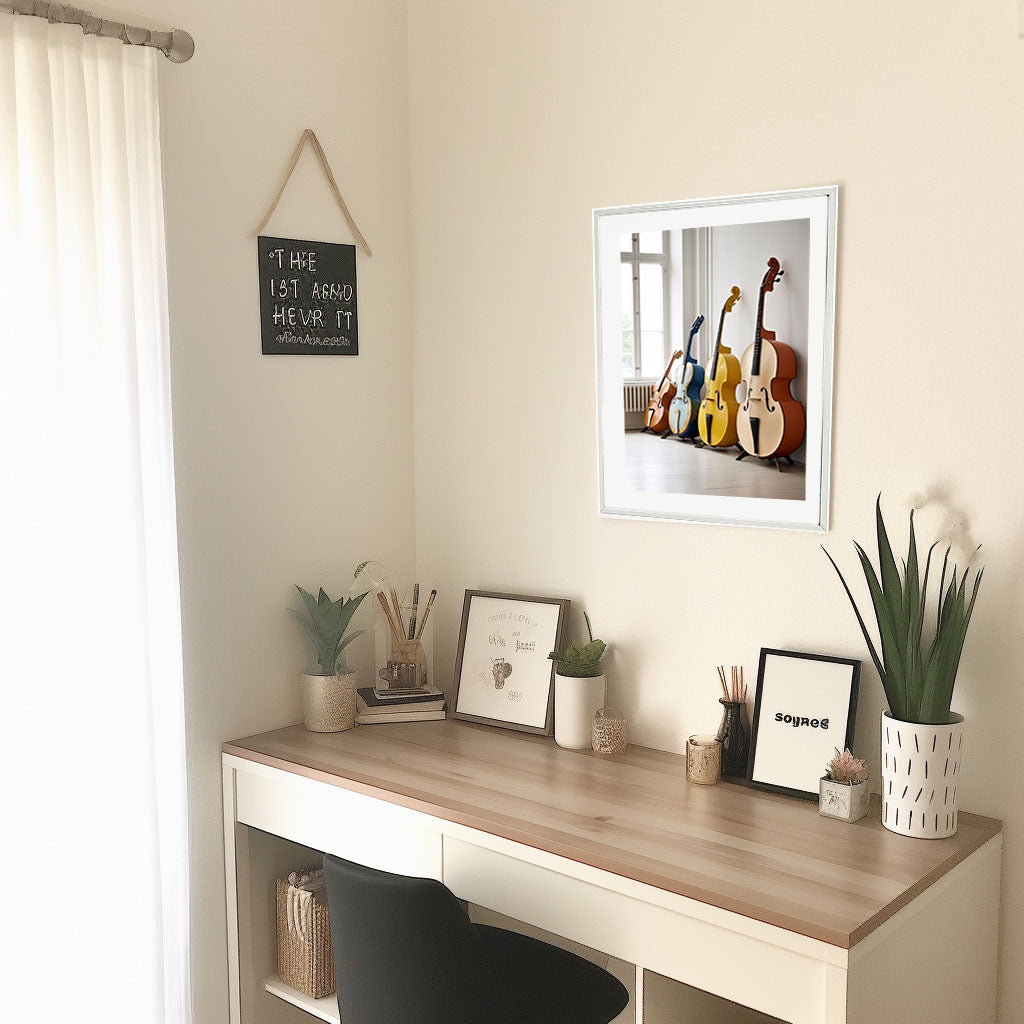 音楽の楽器のアートポスター机配置イメージ