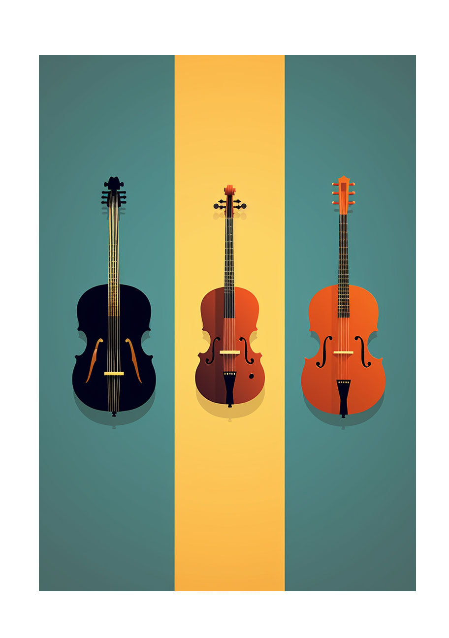 音楽の楽器のアートポスター原画のみ