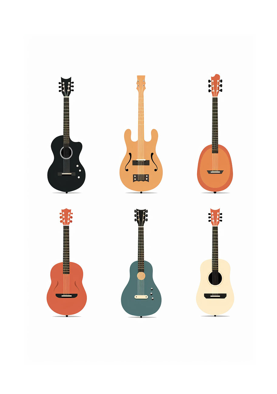 音楽の楽器のアートポスター原画のみ