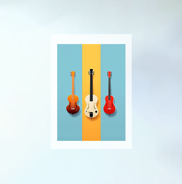 音楽の楽器のアートポスター原画のみ設置イメージ