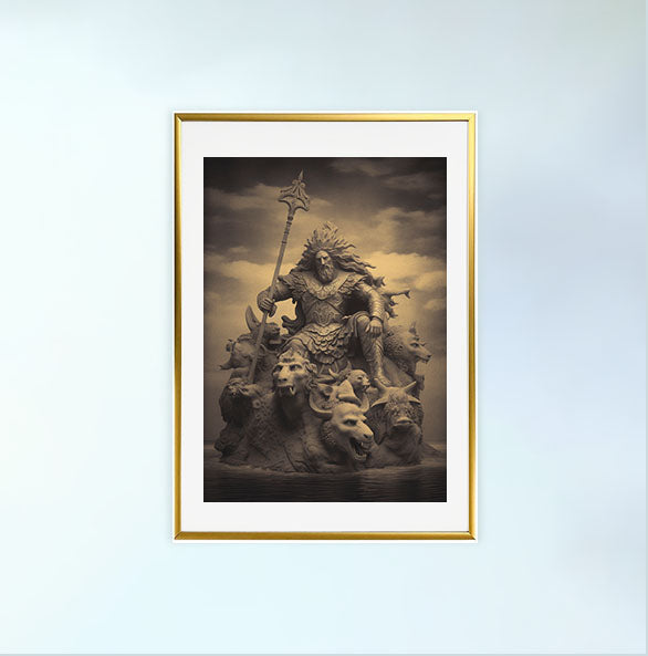 神話の神々のアートポスター金フレームあり