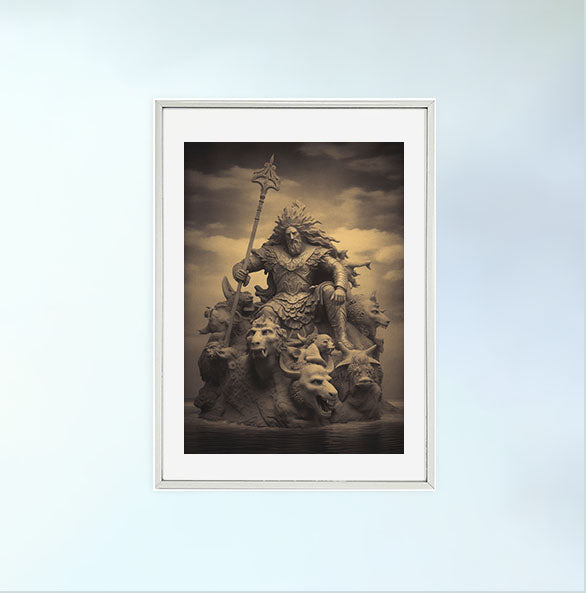 神話の神々のアートポスター銀フレームあり