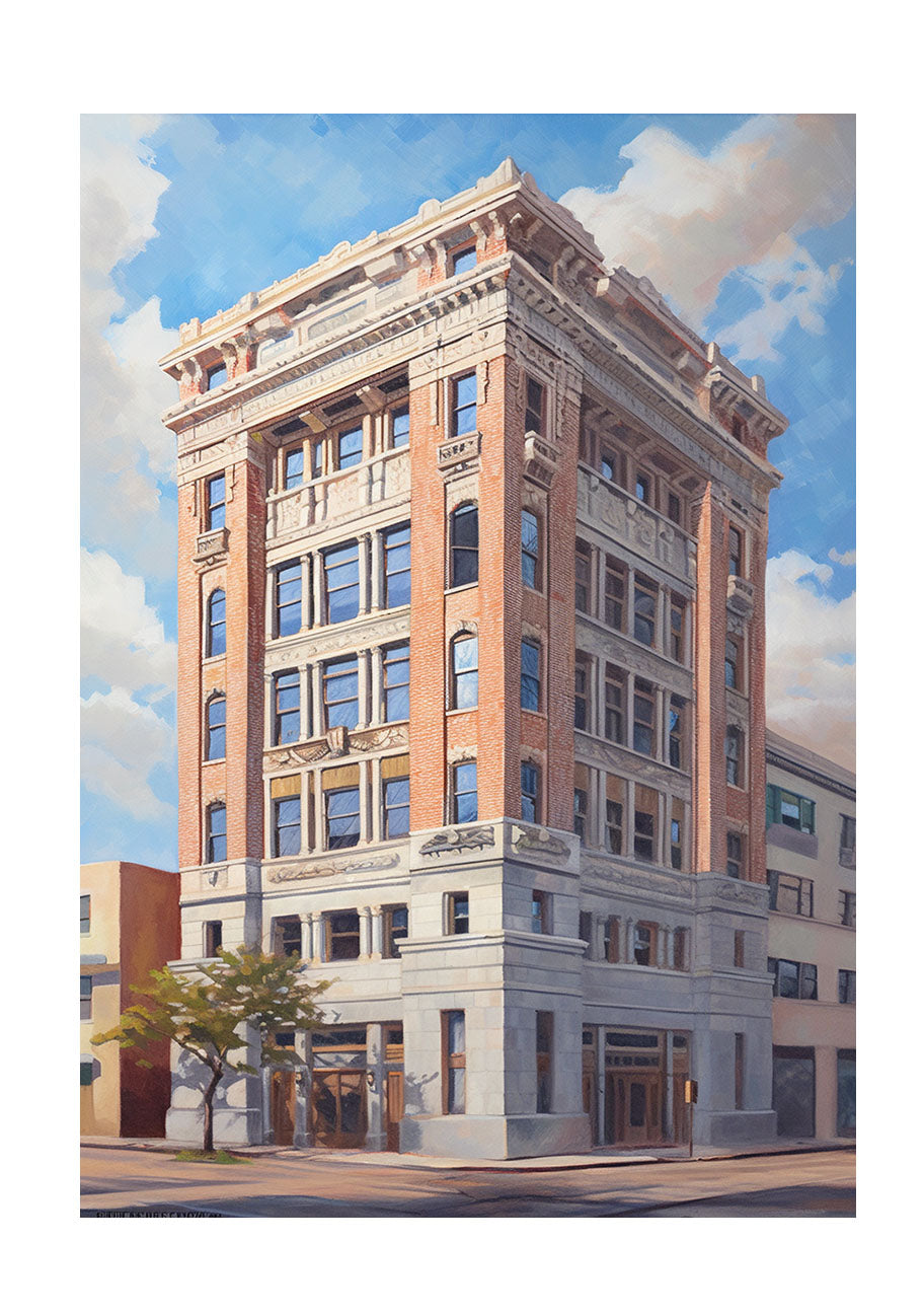 新しい建物のアートポスター原画のみ
