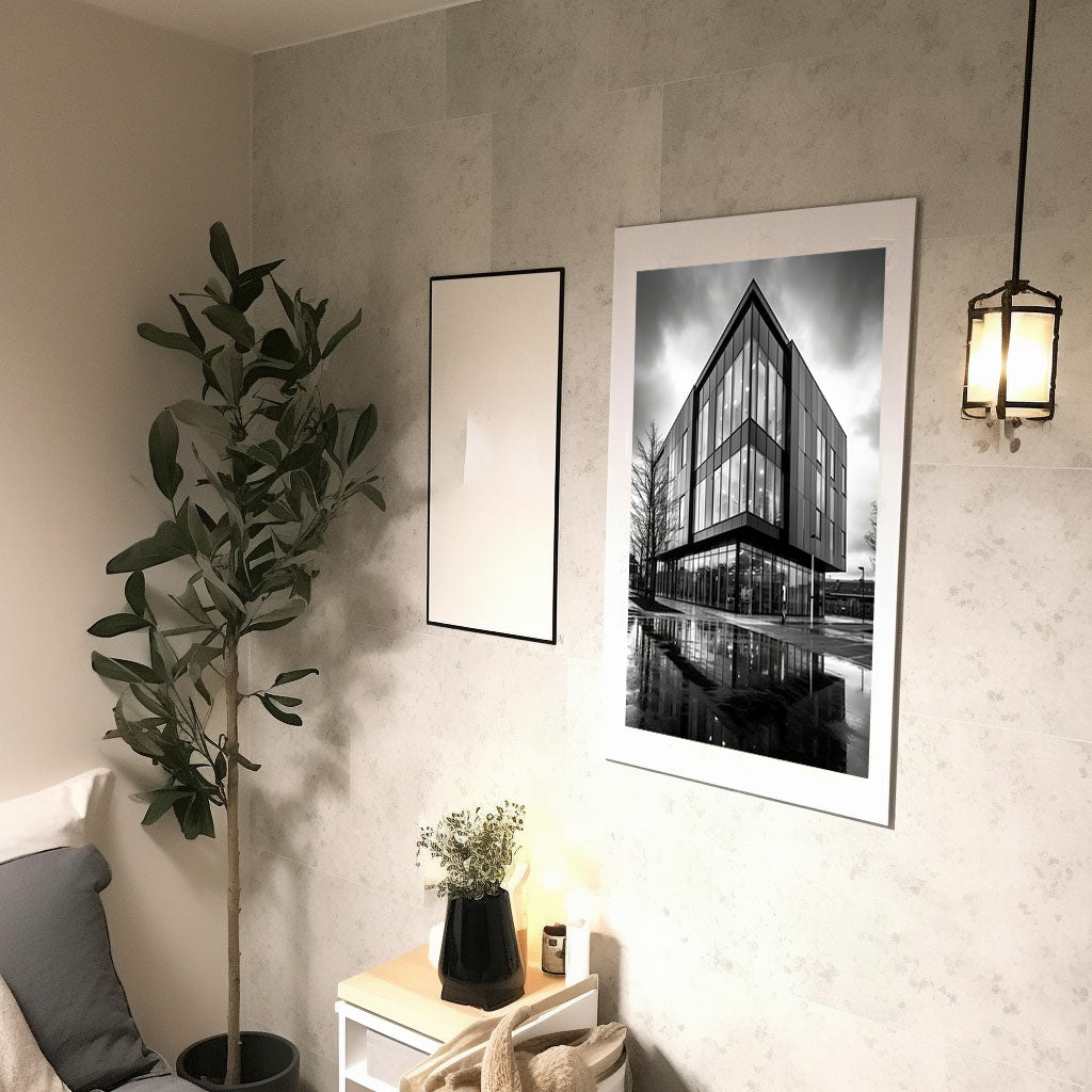 新しい建物のアートポスター廊下配置イメージ