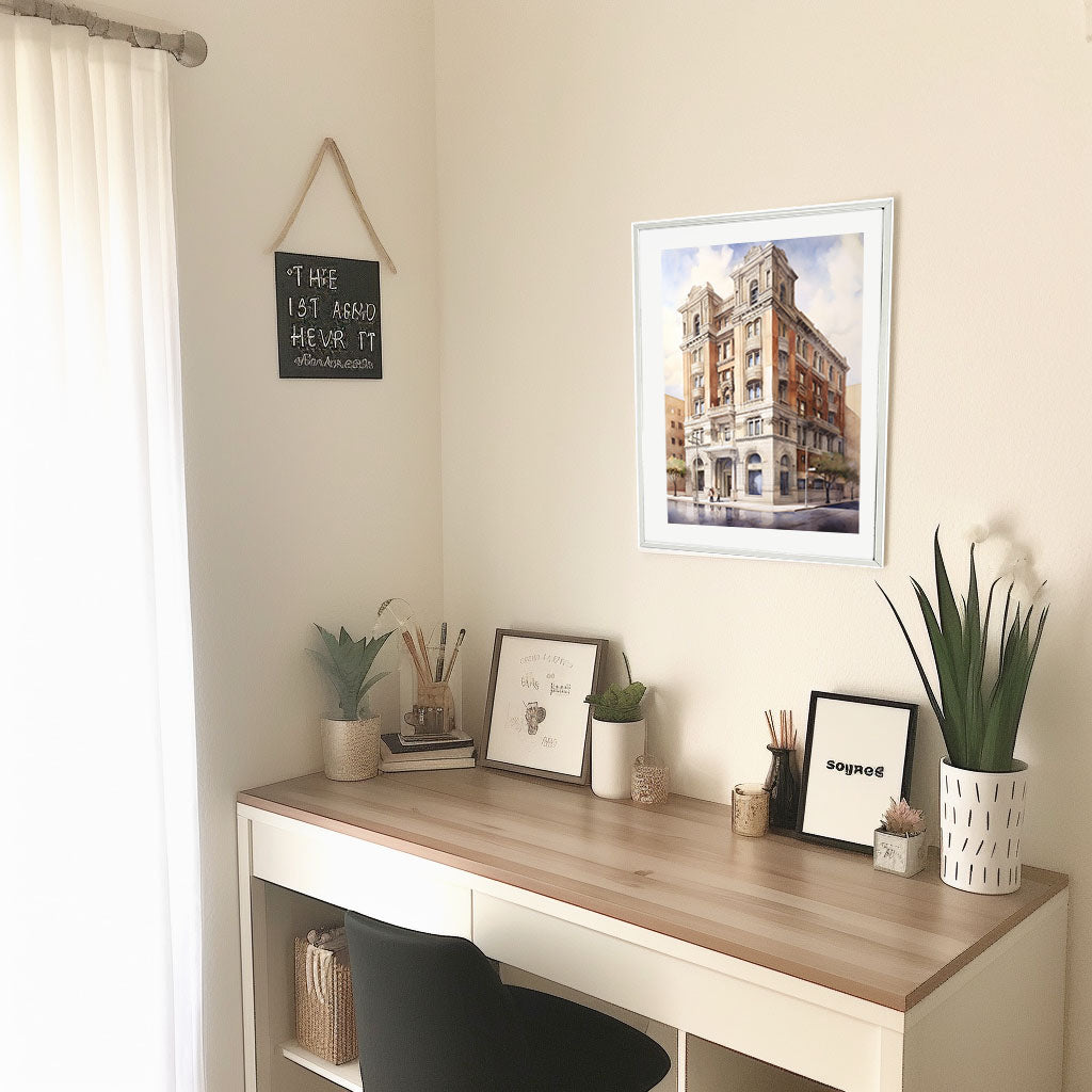 新しい建物のアートポスター机配置イメージ