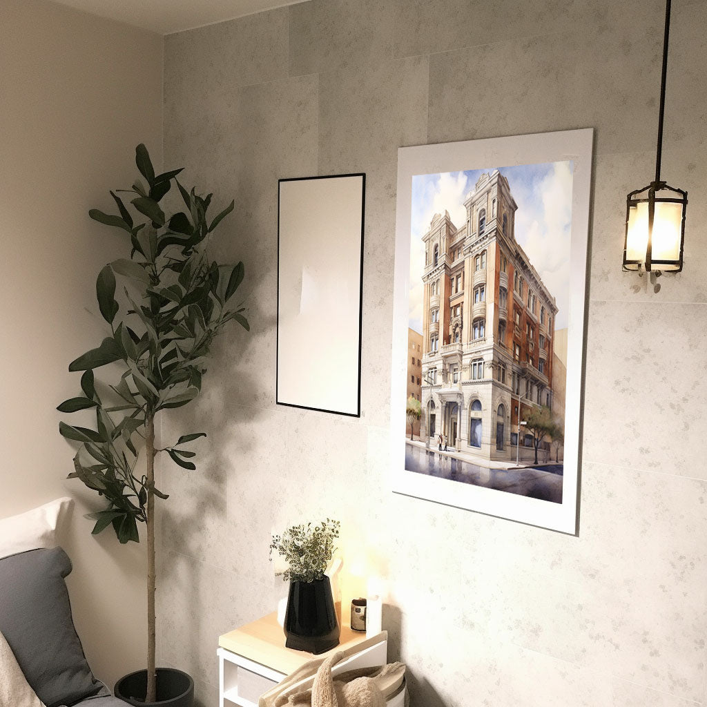 新しい建物のアートポスター廊下配置イメージ