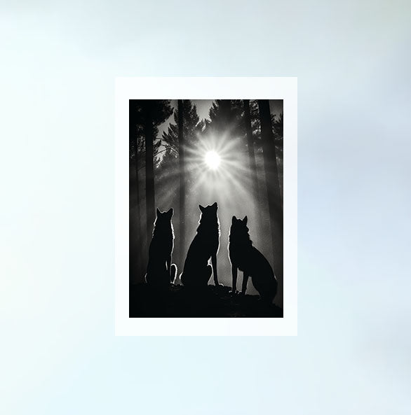 ナイトタイム・ウルフのアートポスター原画のみ設置イメージ