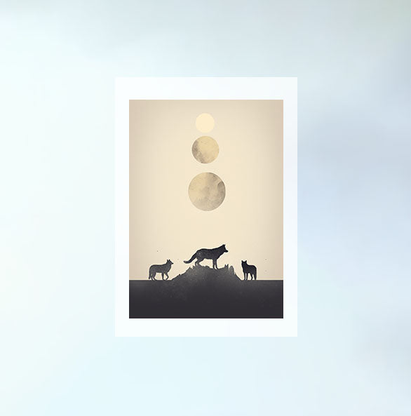ナイトタイム・ウルフのアートポスター原画のみ設置イメージ