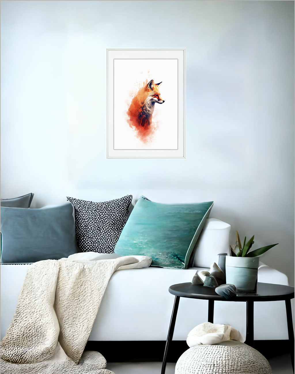 ノーブルホースのアートポスターソファ配置イメージ