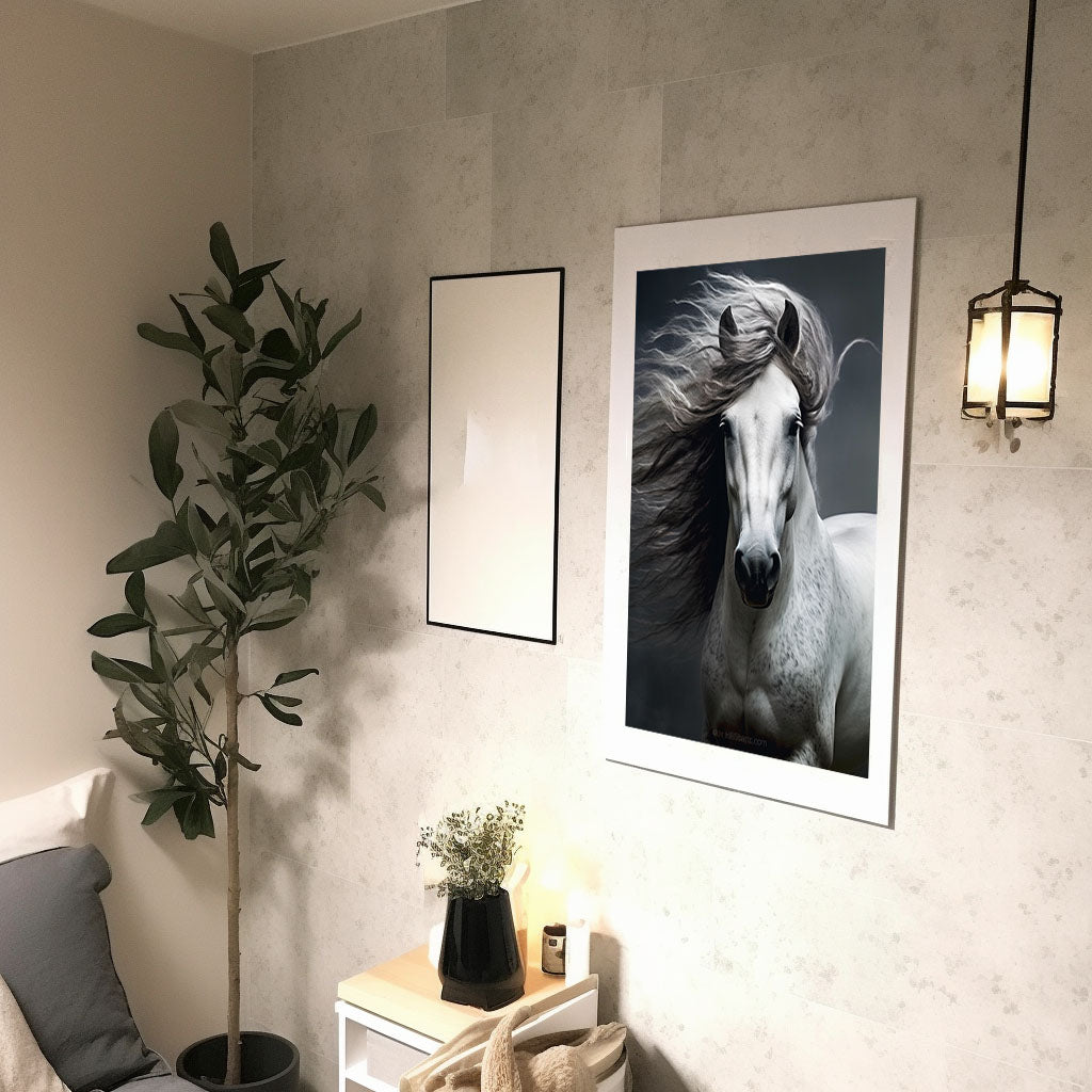 ノーブルホースのアートポスター廊下配置イメージ