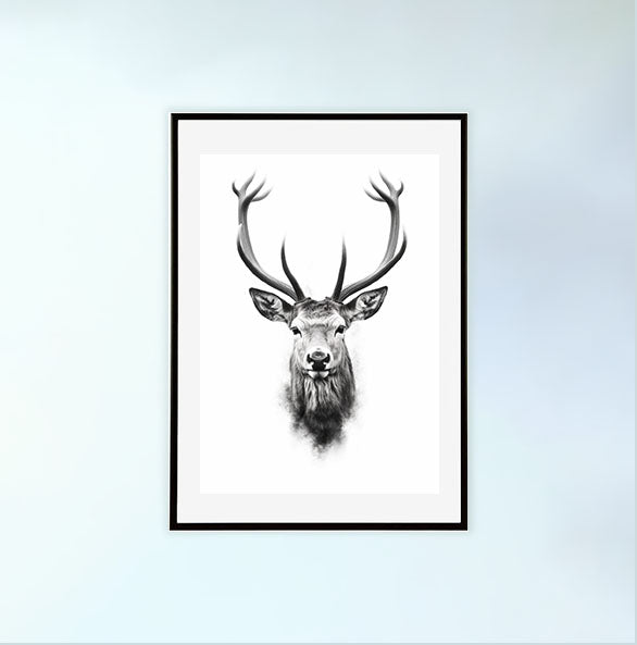 ノーブルスタッグのアートポスター黒フレームあり