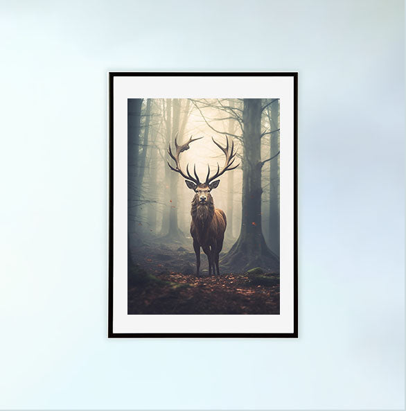 ノーブルスタッグのアートポスター黒フレームあり