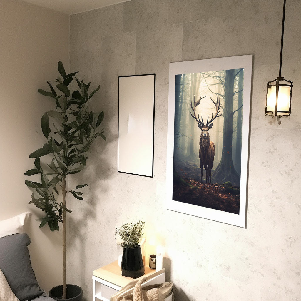 ノーブルスタッグのアートポスター廊下配置イメージ