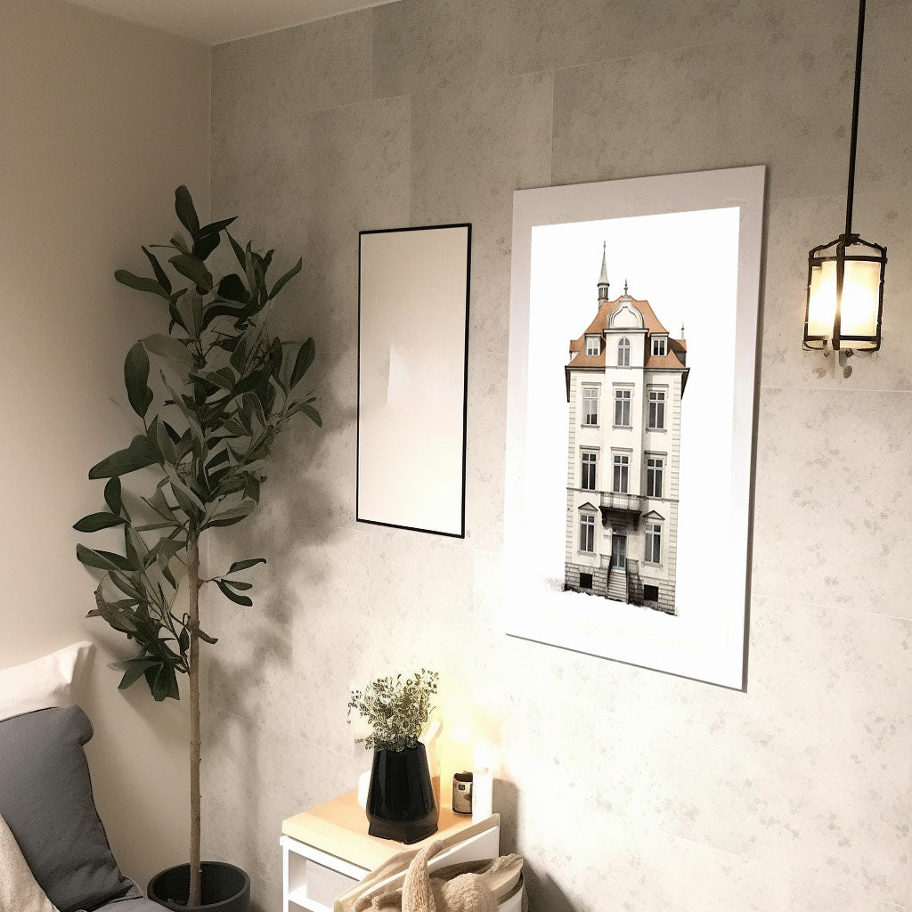 古い建物のアートポスター廊下配置イメージ