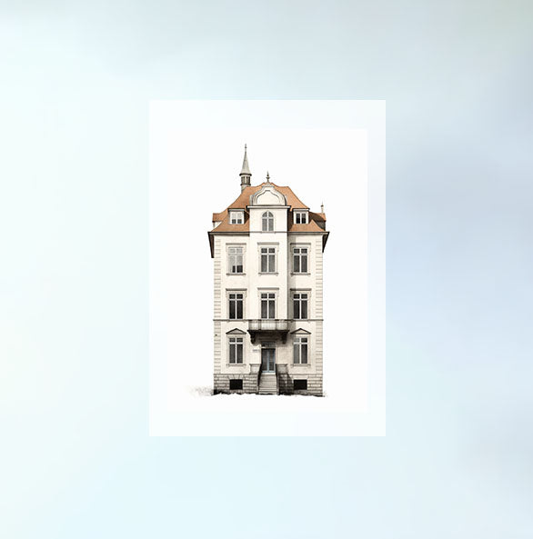 古い建物のアートポスター原画のみ設置イメージ