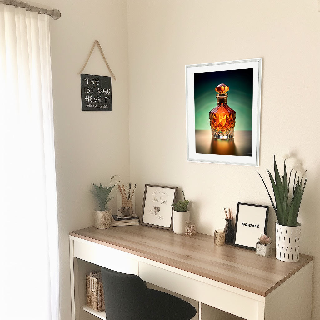 パフュームボトルのアートポスター机配置イメージ