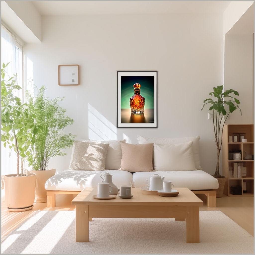 パフュームボトルのアートポスターリビング配置イメージ