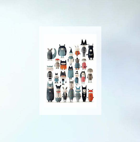 絵本のキャラクターのアートポスター原画のみ設置イメージ