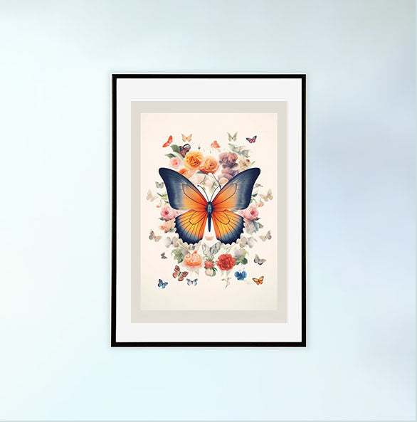 プリズム・バタフライ・ガーデンのアートポスター黒フレームあり