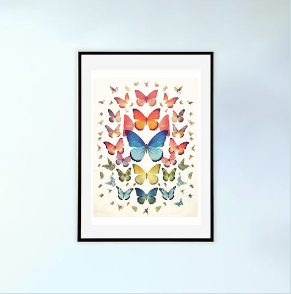 プリズム・バタフライ・ガーデンのアートポスター黒フレームあり