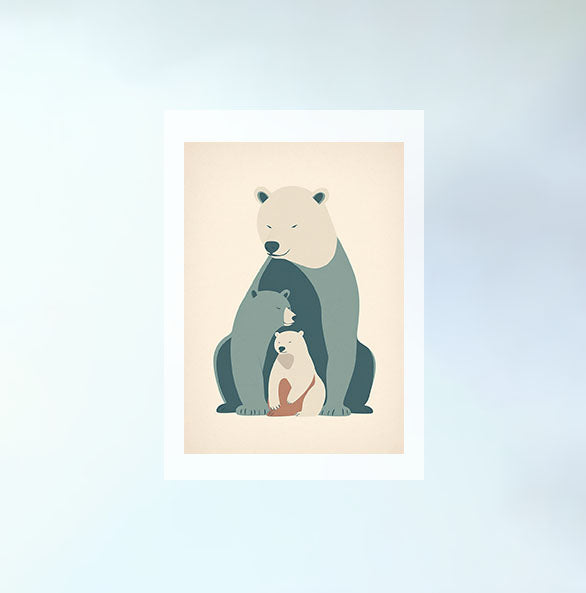 保護者であるマザーベアのアートポスター原画のみ設置イメージ