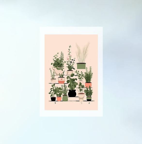 ラスティックハーブガーデンのアートポスター原画のみ設置イメージ