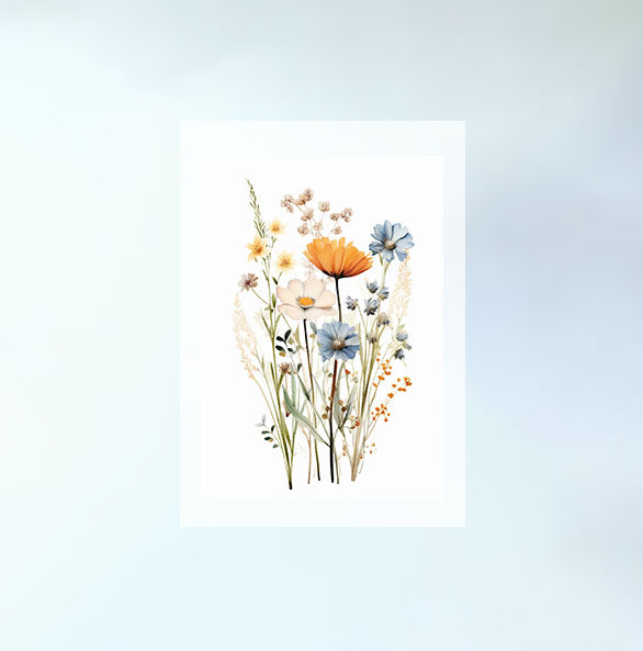 ラスティック・ワイルドフラワーのアートポスター原画のみ設置イメージ