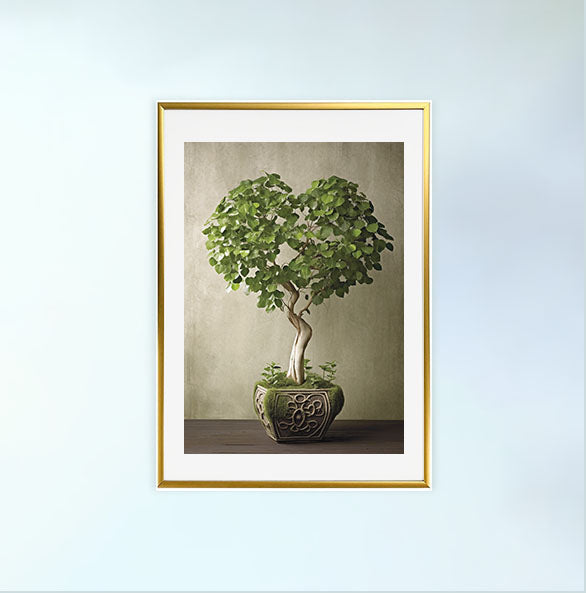 聖なるイチジクの木のアートポスター金フレームあり
