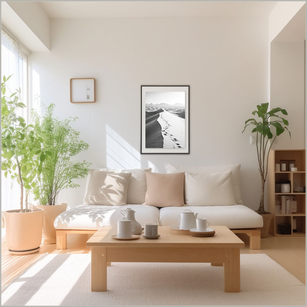 サハラ砂漠のアートポスターリビング配置イメージ