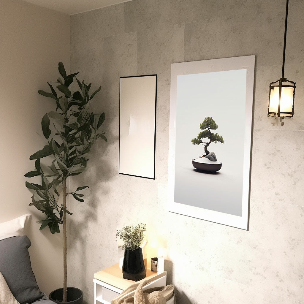 セレーネ盆栽のアートポスター廊下配置イメージ