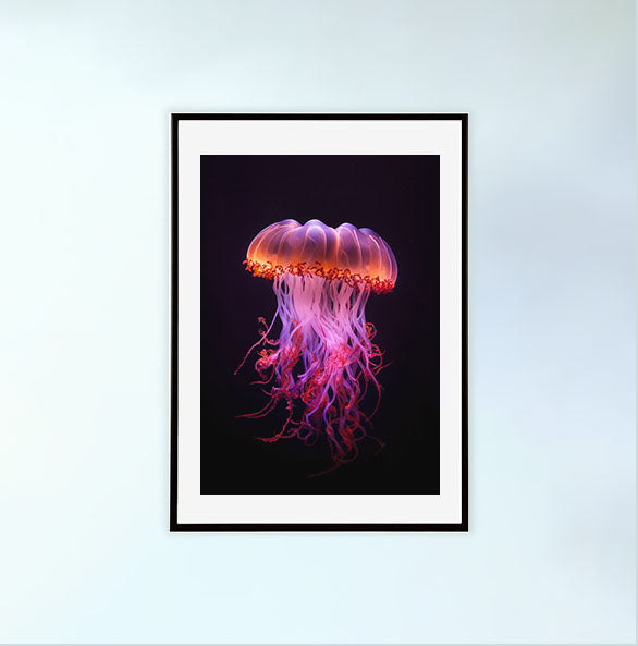 セレーネ・ジェリーフィッシュのアートポスター黒フレームあり