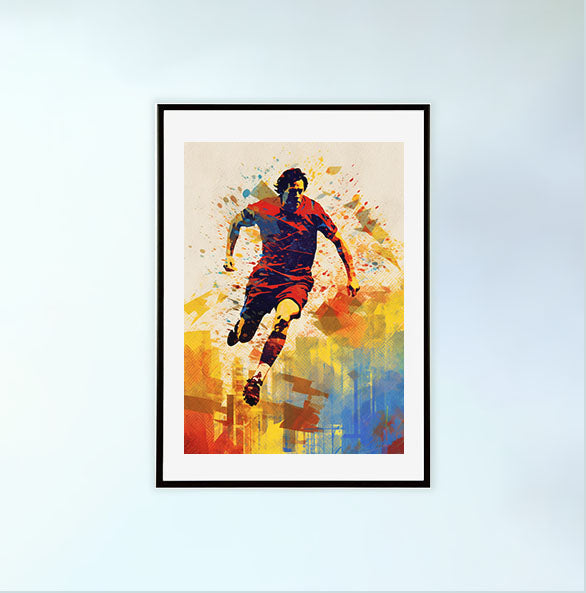 スポーツのアクションショットのアートポスター黒フレームあり