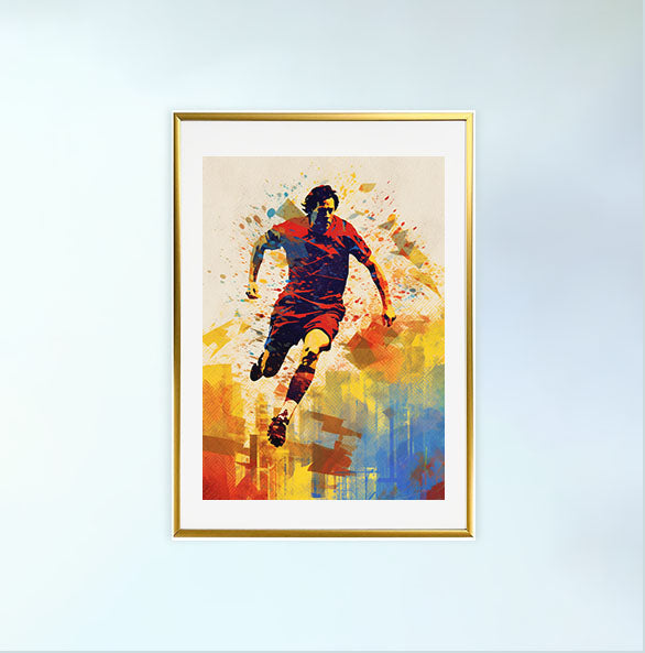 スポーツのアクションショットのアートポスター金フレームあり