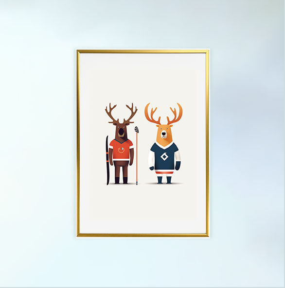 スポーツのアクションショットのアートポスター金フレームあり