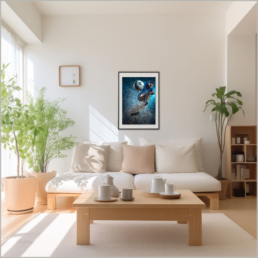 スポーツのアクションショットのアートポスターリビング配置イメージ