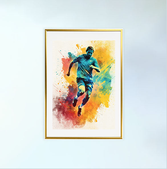 スポーツのアクションショットのアートポスター金フレームあり