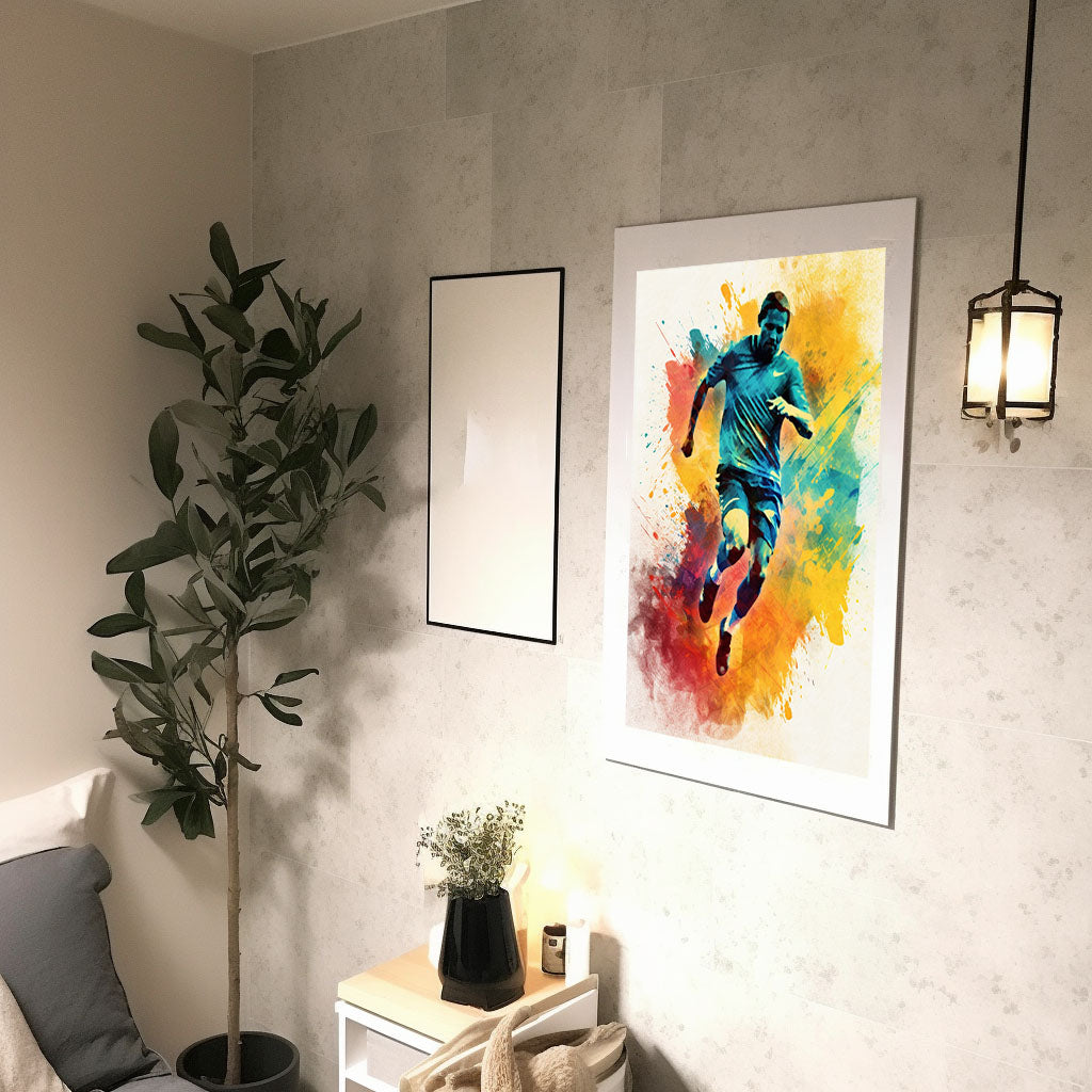 スポーツのアクションショットのアートポスター廊下配置イメージ