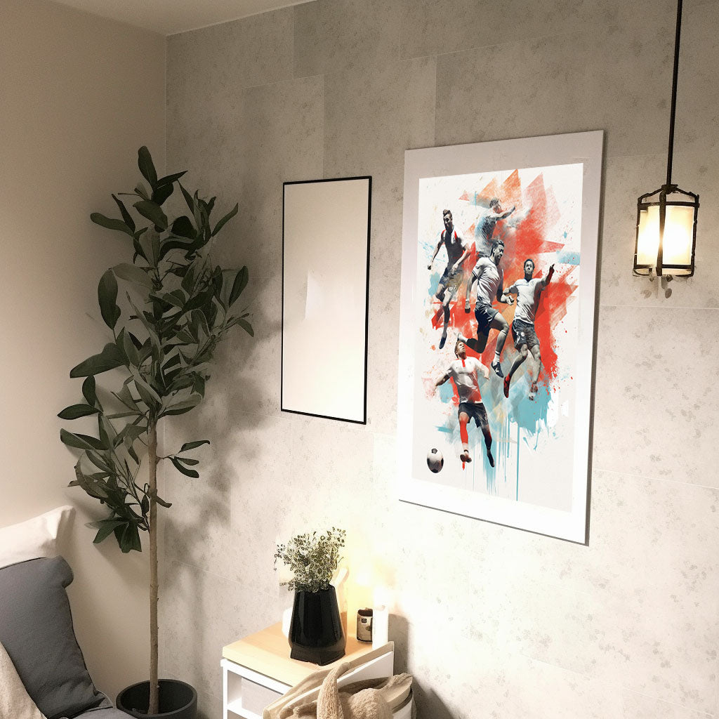 スポーツのアクションショットのアートポスター廊下配置イメージ