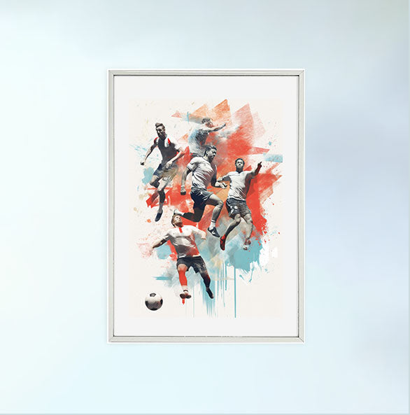 スポーツのアクションショットのアートポスター銀フレームあり