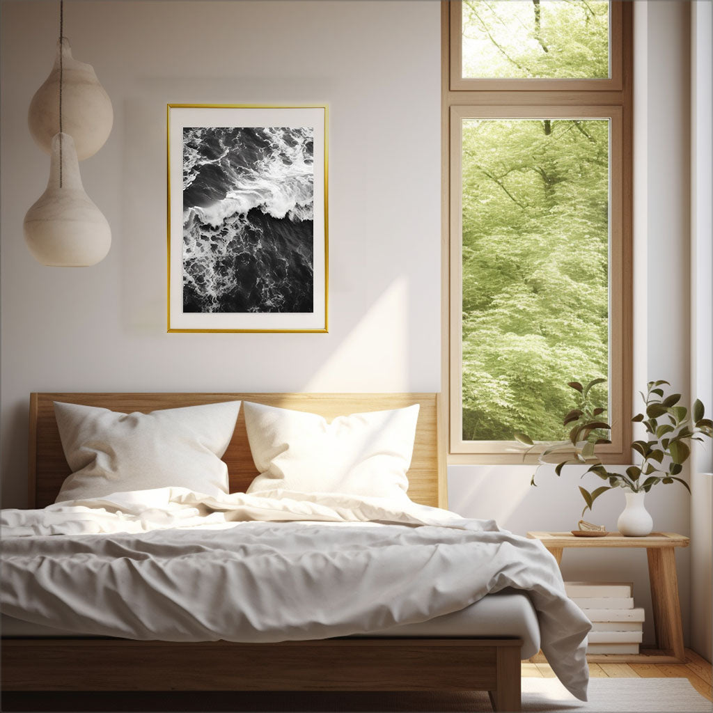 微妙なリズムのアートポスター寝室配置イメージ