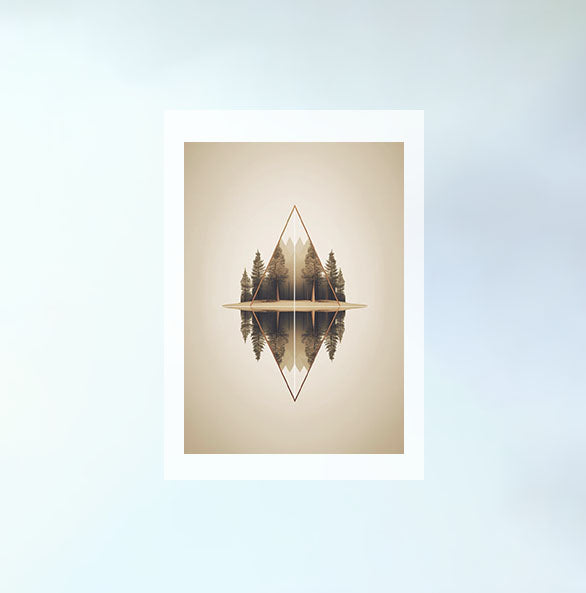 シンメトリーリフレクションのアートポスター原画のみ設置イメージ